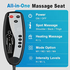 Back Massager with Heat, Full Body Massage Pad with Pillow Neck Support, Soft Plush Fabric Cover, Chair Massager with 3D Lumbar Truction and 8 Vibration Motors, Home Office Use
