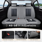 Coverado Seat Covers Full Set, 5 Seats Seat Covers for Cars, Waterproof Nappa Leather Car Seat Covers with Head Pillow, Seat Protectors Car Seat Cushion Universal Fit for Most Cars (Gray&Black)