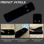 Black Cat Panther Seat Belt Strap Cover Pad, Cute Funny Interior Car Accessories Decor, for Auto Truck Pickup 2025, Artificial Soft Wool, Fluffy Shoulder Neck Cushion Protector, 2 PCS