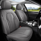 Car Seat Covers Full Set, 5 Seats Comfortable Faux Leather Seat Covers for Cars, Waterproof Automotive Seat Covers, Luxury Universal Fit Seat Covers for SUV, Sedans, Pick-up Trucks (Gray)