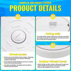 DWALE Large Wheel Complete with Tire Bearings Replacement,Pool Cleaner Large Wheel for Polaris Zodiac 280 (Not Compatiable with Polaris 360 380 Model Pool Cleaner)