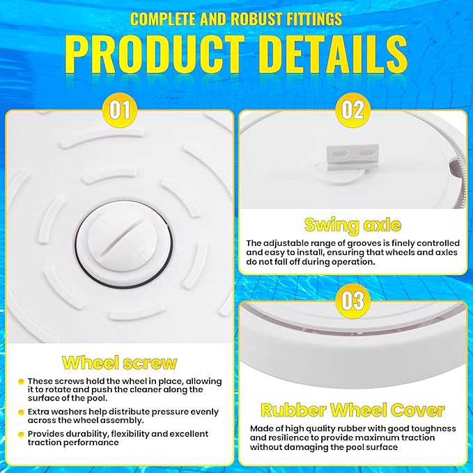 DWALE 3PCS Pool Cleaner Replacement kit Compatible with Polaris 180, 280 with 2 Pcs C80 Turbine Bearings and 2 Pcs C60 Wheel Ball Bearings