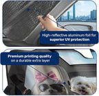 GENANY Cute Maltese Dog Family Funny Windshield Sun Shade for Car SUV Truck (55x30 Inches), Sun Shade Windshield, Shades for Front Windows, Protector Blocks UV, Car Decor