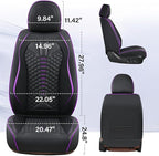 Coverado Leather Seat Covers, Car Seat Covers Full Set, Nappa Leather Seat Covers for Cars, Car Seat Protectors Waterproof, 5 Seats Black&Purple Automotive Seat Covers Fit for Most Cars Trucks