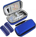 Insulin Cooler Travel Case, Portable EVA Medicine Travel Cooler, Diabetes Case with 2 Reusable Ice Packs TSA Approved for Diabetic Supplies Patent Pending(Blue-No Temp)