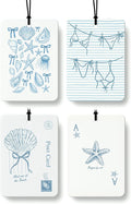 Preppy Beach Cologne Car Air Freshener 4 Pcs, Blue Coquette Bow Coastal Seashell Hanging Air Freshener for Cars Bathroom Dorm Books Decor, Cute Blue Accessories Gifts for Women Girls