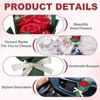 uxcell Red Small Bouquet Car Air Freshener Vent Clips, Mini Decorative Rose Bouquet with Fragrance Diffuser for Women, Automotive Air Freshener Decoration, Style 1