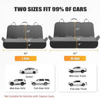 Dog Car Seat Cover for Back Seat, Waterproof Pet Car Seat Protector with Zippered Armrest, Non-Slip Comfortable Rear Bench Cover for Cars, SUVs & Trucks - Extra Large - 61W