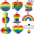 Batiyeer 16 Pcs Rainbow Gay Pride Air Freshener Funny Lgbtq Car Freshener Cute Scented Hanging Car Decoration Pride Accessories for Women Men Gift for Queer Lesbian Trans Gay