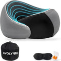 Memory Foam Travel Neck Pillow for Airplane & Neck Pain Relief – 360° Ergonomic Support – Free Eye Mask & Ear Plugs – Soft Breathable Cover – Ideal for Plane, Car, Office & Home