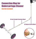 PWACCS Pressure Washer Undercarriage Cleaner – 16 Inch Power Washer Under Carriage Spray – High Pressure Washing Under Car Attachment with 3 Pcs Extension Wand – 4000 PSI