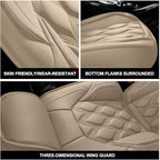 AOMSAZTO Front Seat Covers Fit for Hyundai Palisade 2020-2026 Waterproof Faux Leather Car Seat Cover Compatible with Airbag(2PCS Front, Beige)