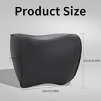 Car Headrest Pillow 100% Memory Foam, Breathable Removable Leather Cover, Premium Seat Support Head Neck Cushion for Driving Travel Home Office, Black, 1 Pack