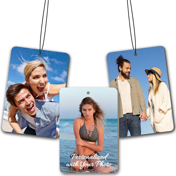 Custom Air Fresheners with Picture - Photo Air Freshener for Car,Double-Sided Customized Photo Text,Personalized Air Freshener for Car Wardrobe & Bathroom Hanging Ornaments (Rectangle)