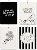 Black Christian Bible Car Air Freshener 4 Pcs - Floral Mountian Heart Christian Air Freshener Hanging Decor for Cars Closet Drawer Books, Black Bible Verse Car Accessories Mirror Decor for Women