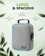 OZCHIN Large Smell Proof Bag with Combination Lock Odor Proof Lock Box Travel Storage Case Activated Charcoal Bag Great Christmas Gift