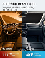 Proadsy Windshield Sun Shade for Chevrolet Blazer 2019–2025 2026 Foldable Front Sunshade Protector Sun Visor Blocks UV Rays Keep Car Cooler
