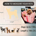 Cullaby Console Dog Car Seat - Portable Dogs Armrest Booster Seat for Small Dog, Anti-Collapse Pet Car Seat with Soft Cushion Safety Belt, Support Pet Up to 11lbs (Pink Daisy)