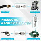 4 PCS Pressure Washer Coupler Quick Connect Fittings，3/8 in NPT Female and Male Thread (Premium Pressure Washer Hose Adapter Set), Stainless Steel Hose Connector, 2 Set