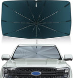 Autorder Windshield Sun Shade Umbrella for 2019-2025 Ford Ranger Accessories,Upgraded Ice Crystal Material,Easy Setup Umbrella Sunshade for Car Windshield,100% Sun Blocking