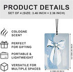 Trendy Western Cowgirl Car Air Freshener 4 Pcs, Retro Horse Cowgirl Boots Bow Hanging Air Freshener for Cars Closet Drawer Books Bathroom, Girly Car Accessories Mirror Decor for Women（Blue)
