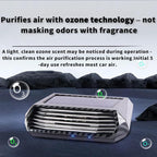 Solar-Powered Car Air Purifier with USB Charging & Ozone Odor Elimination - Portable HEPA Filter-Free Ionizer for Pet Odors, VOCs - Compact, Silent, Best for Car Use (8813 carbon fiber)
