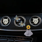 4 Pcs Blue Butterfly and Silver Leopard Head Air Vent Clip Accessories Air Conditioning Outlet Clip Car Air Freshener Dashboard Accessories Charm Car Inter Decor Cute Interior Accessories for Women
