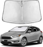 EcoNour Windshield Sunshade Compatible for Ford Focus 2012-2016 2017 2018, Sun Visor for Front Windshield & Window Sun Shade Cover, UV Heat Blocker & Protector, Car Accessories