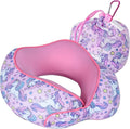 SKYTRAX® Certified Kids Safe Memory Foam Travel Neck Pillows for Kids and Toddlers, Cute Cartoon Design, Car Seat & Airplane Head Neck Support, Adjustable Snap Buttons, Washable Soft Cover (Unicorn)