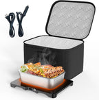 Portable Electric Lunch Box Food Heater,12V/24V/110V 3-in-1 Food Warmer Box, Mini Portable Oven Car Food Warmer, Heated Lunch Bag for Adults Office Travel Work Truck Meal Reheating