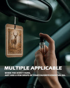 Vintage Rustic Wildlife Citrus Car Air Freshener 4 Pcs, Deer Duck Hunting Dogs Hanging Air Freshener for Cars Cabin Bathroom Books Decor, Lake House Accessories Gifts for Women Men