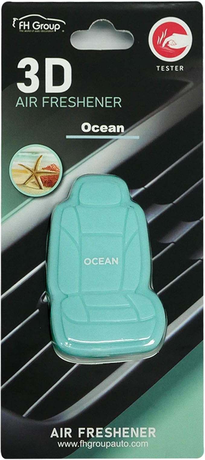 FH Group Air Freshener Vent Clips, Mini Car Seat Covers Design, (Ocean Scent)