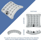 Lumbar Support Pillow, Inflatable Seat Cushion, Lightweight Car Back Cushion, Portable Chair Seat & Back Cushions for Office, Flight, Workplace, Gray Stadium Cushions with TPU