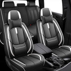 Fit for 98% of Mercedes Benz Car Seat Covers with Headrests, Premium Nappa Leather Seat Cover, Fully Wrapped Protect Modern Style Seat Cover (5-Seat Luxury, Black & White)
