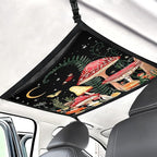 Mushroom Galaxy Car Storage Mesh Organizer Ceiling Cargo Net Double-Layer Adjustable Zipper Truck SUVs Travel Road Trip Essentials etc. Interior Organizer