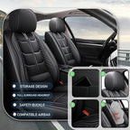 Leather Car Seat Covers Fit for Toyota C-HR CHR 2018-2024, 5 Seater Car Seat Cover, Premium Waterproof, Scratch Resistant Car Interior Accessories (Full Set Black)
