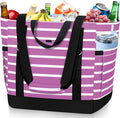 HUANLANG Soft Cooler Bag Insulated for Travel,Large Insulated Grocery Bags with Zippered Top,PEVA Collapsible Food Delivery Cooler Bag for Beach, Travel, Picnics