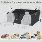 Meolsaek Dog Hammock for Car Back Seat Scratch Proof Nonslip Pet Car Seat Cover,Side Flaps with Zipper, Heavy Duty Car Seat Cover for Dogs with Storage Bag (Black-Zipper)