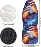 ELEQIN 2 Packs Car Front Seat Cover Car Seat Protector, Nonslip Seat Cover for Cars, Trucks & SUVs Car Interior Decor, Lighting Eagle US Flag Print