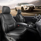 Coverland Custom Fit Car Seat Covers for Car Compatible with [2006-2015 Mazda Miata MX-5] Premium Leather Non-Slip Memory Foam Waterproof Seat Cover Interior Protector [Front Black- Size Chart A26]