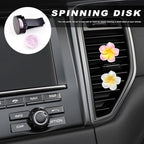 2PCS Flower Car Air Vent Clips, Cute Plumeria Automotive Air Fresheners Vents Clips Decoration, Girly Flower Auto Perfume Diffuser Decor Charm for Women (White+Pink)