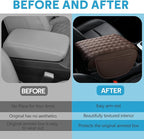 wuyaoyao Car Center Console Cover, 12.2"×8.27"×1.97" Leather Center Console Protector, Auto Armrest Pad with 2 Storage Pocket, Universal Armrest Cover Cushion for Most Cars, Trucks, SUVs (Coffee)