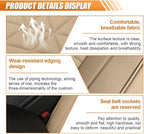 Luxury Faux Leather Car Seat Cover, Anti-Slip Waterproof Universal Front Bottom Seat Protector with Storage Pocket, Triangular Pattern Vehicle Seats Cushion for Sedans, SUVs, Trucks (Beige)