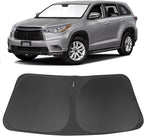 Windshield Sun Shade Custom Fit for 2014 2015 2016 2017 2018 2019 Toyota Highlander Accessories Foldable Sunshade Sun Blocker Protect Car from Sun Rays & Heat Damage Keep Car Cooler