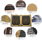 porayhut Mispace Portable Twin Compartment Show House Cat Cage/Condo - Easy to Fold & Carry Kennel - Comfy Puppy Home & Dog Travel Crate with Portable Carry Bag/Hammocks/Mats and Litter Box