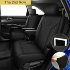 Full Set Seat Covers Fit for Kia Sorento 6 Seater:2021-2025 Premium Faux Leather Car Seat Cushion(Black)