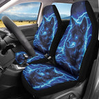 Cool Wolf Car Seat Covers 2 Pcs Stretch Polyester Fabric Cover Breathable Car Seat Cover Easy Installation Universal Size Fit for Most Cars SUVs