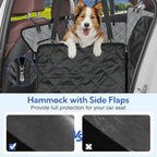 Kytely Dog Car Seat Cover for Back Seat,Waterproof Hammock with Mesh Window, Anti-Scratch Nonslip Car Seat Protector for Dogs, 600D Heavy Duty Dog Seat Cover for Cars Trucks and Suvs Gray