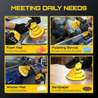 Cordless Car Buffer Polisher, 6 Inch DA Orbital Polisher kit with 2x 3.0Ah 21V Batteries, 5500 Max OPM & 8 Variable Speeds for Car Detailing, Waxing, Polishing, Scratch Removal, with 25PCS Attachments