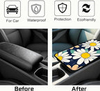 Car Armrest Cover Pad - Car Center Console Cushion Protector Against Pet Claws, Dirt and Sticky Fingers, Comfortable Auto Decor Accessory Fit for Sedan, Van, SUV